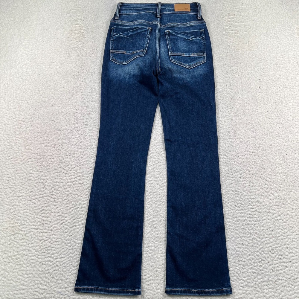 BKE Stella Jeans Women 25x29.5 Mid Rise Slim Tailored Bootcut Stretch Whiskered - Picture 3 of 12